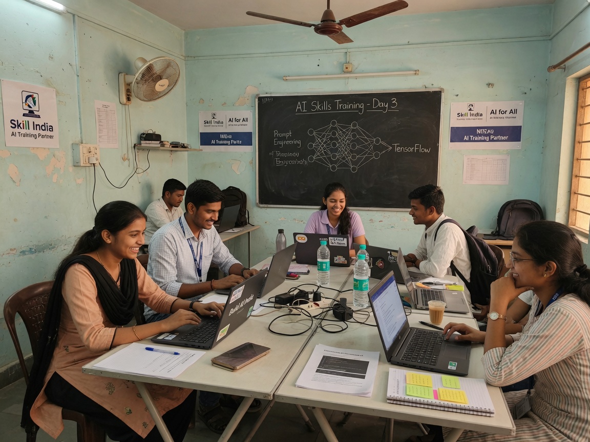 Real moment from a Swanirbhar session in the field
