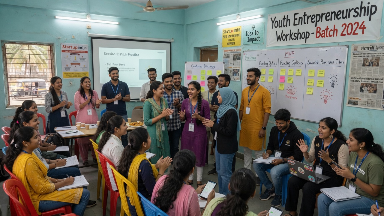 Real moment from a Swanirbhar session in the field
