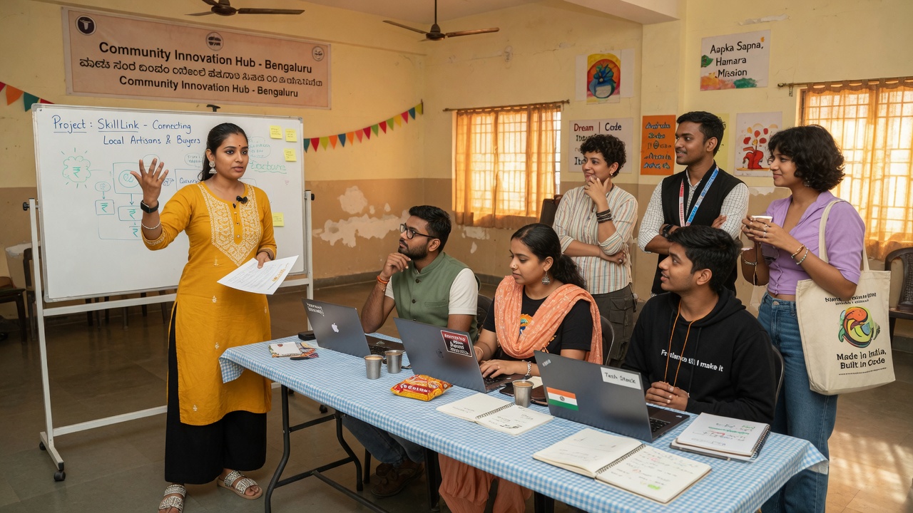 Real moment from a Swanirbhar session in the field